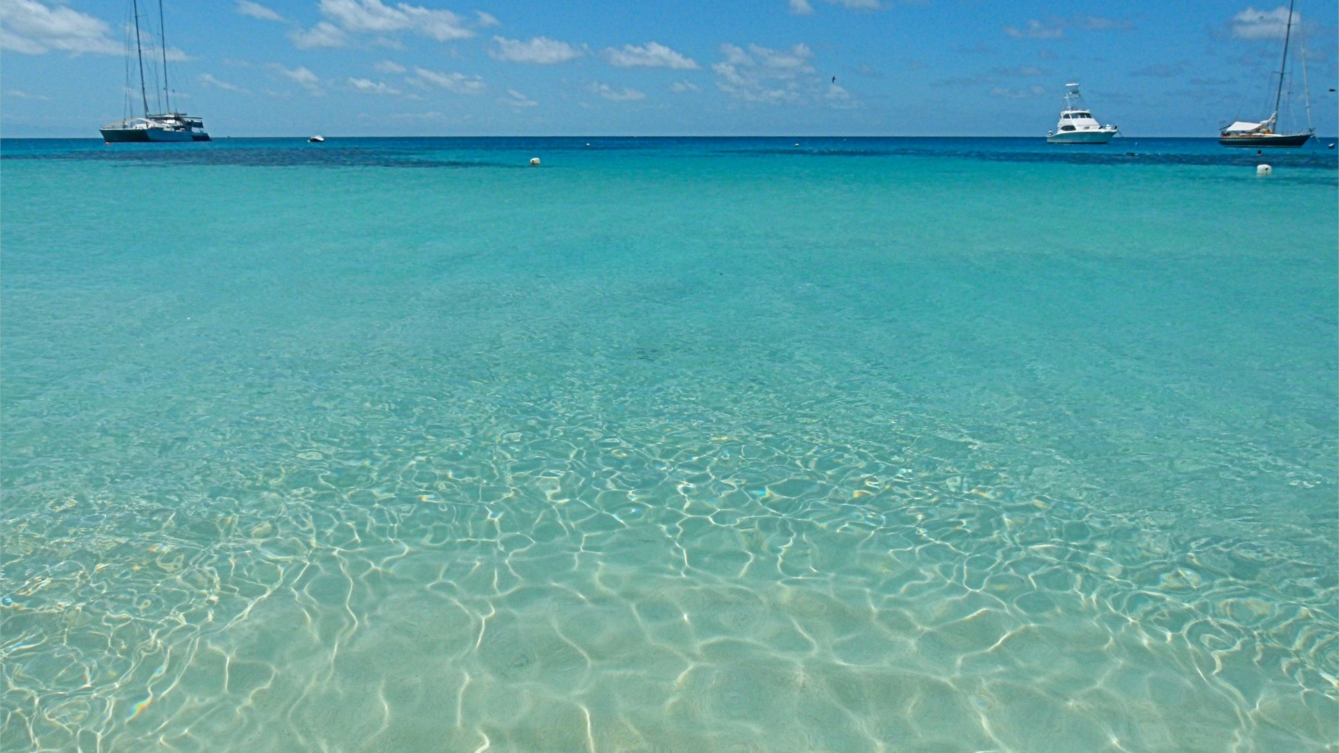 Sunlight reflection patterns on tropical water
