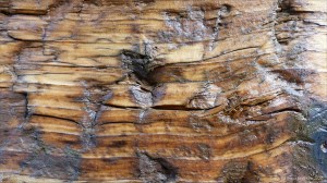 Wood texture in recycled railway sleepers