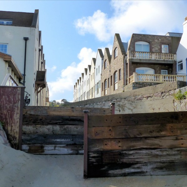 Wood texture in recycled railway sleepers