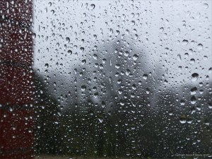 Rainy day view from a window - Storm Ciara