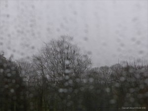 Rainy day view from a window - Storm Ciara