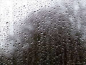 Rainy day view from a window - Storm Ciara