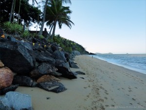 Rock armour at Trinity Beach in Queensland