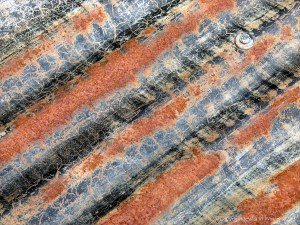 Patterns on weathering corrugated iron