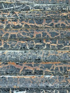 Patterns on weathering corrugated iron