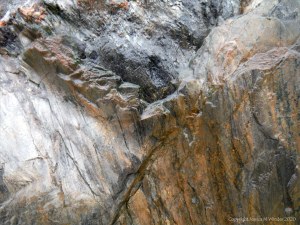 Close up photograph of metamorphic rock