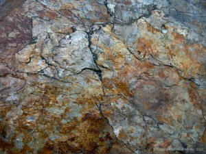 Close up photograph of metamorphic rock