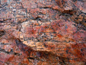Close up photograph of metamorphic rock