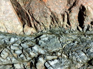 Rock texture and pattern at Moulin Huet Bay