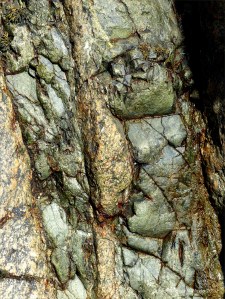 Rock texture and pattern at Moulin Huet Bay