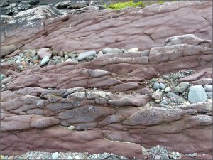 Rock textures and colours on the seashore