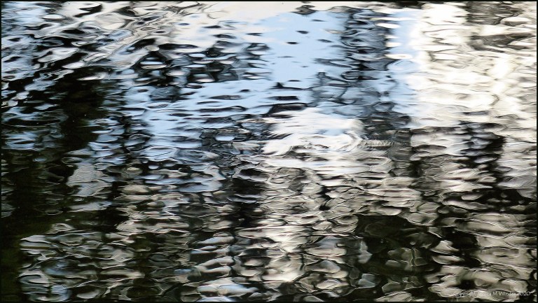 Natural abstract patterns in reflections on water