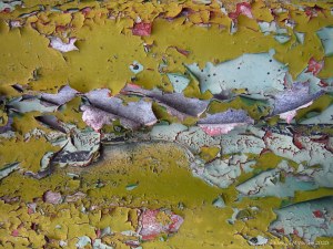 Colour, pattern and texture in peeling paintwork