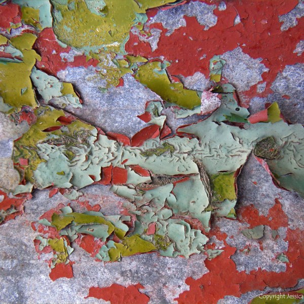 Colour, pattern and texture in peeling paintwork