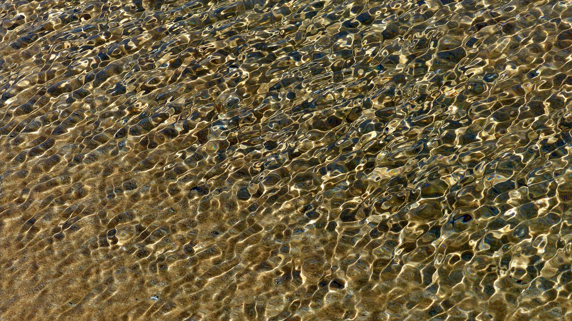 Natural patterns of rippled water with reflected light
