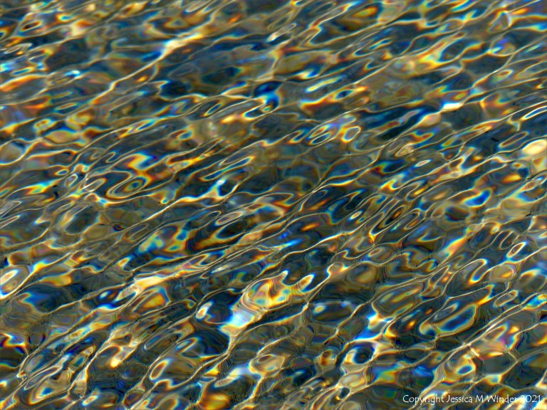 Natural patterns of rippled water with reflected light