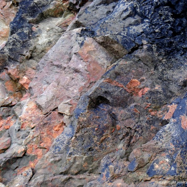Texture and pattern in a limestone rock face