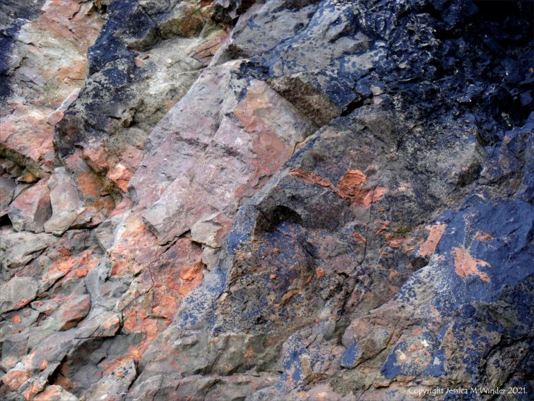 Texture and pattern in a limestone rock face