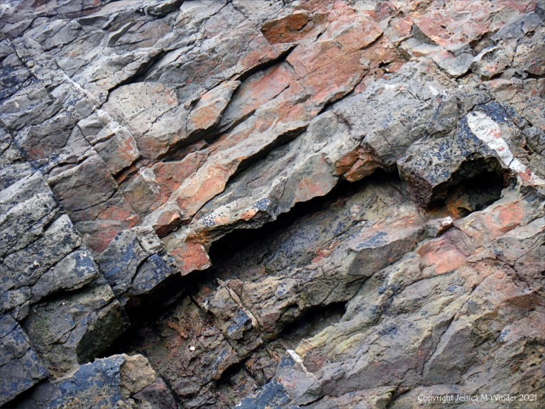 Texture and pattern in a limestone rock face