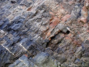 Texture and pattern in a limestone rock face