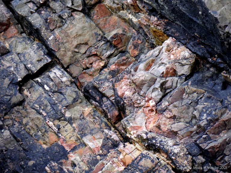 Texture and pattern in a limestone rock face