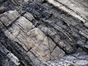 Texture and pattern in a limestone rock face