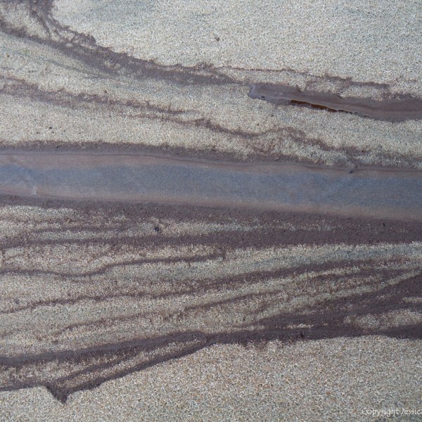 Natural patterns on sand from storm water run-off