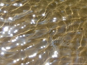 Reflected light on the surface of a stream with sparkles