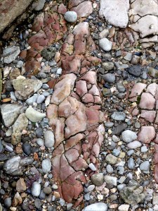 Rocks on the Worms Head Causeway in Gower
