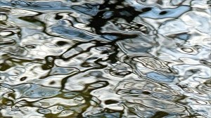 Macro shots of natural patterns of reflected light on fast-flowing water