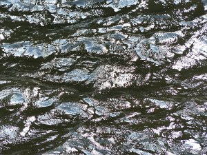 Natural abstract patterns of light reflected on flowing water