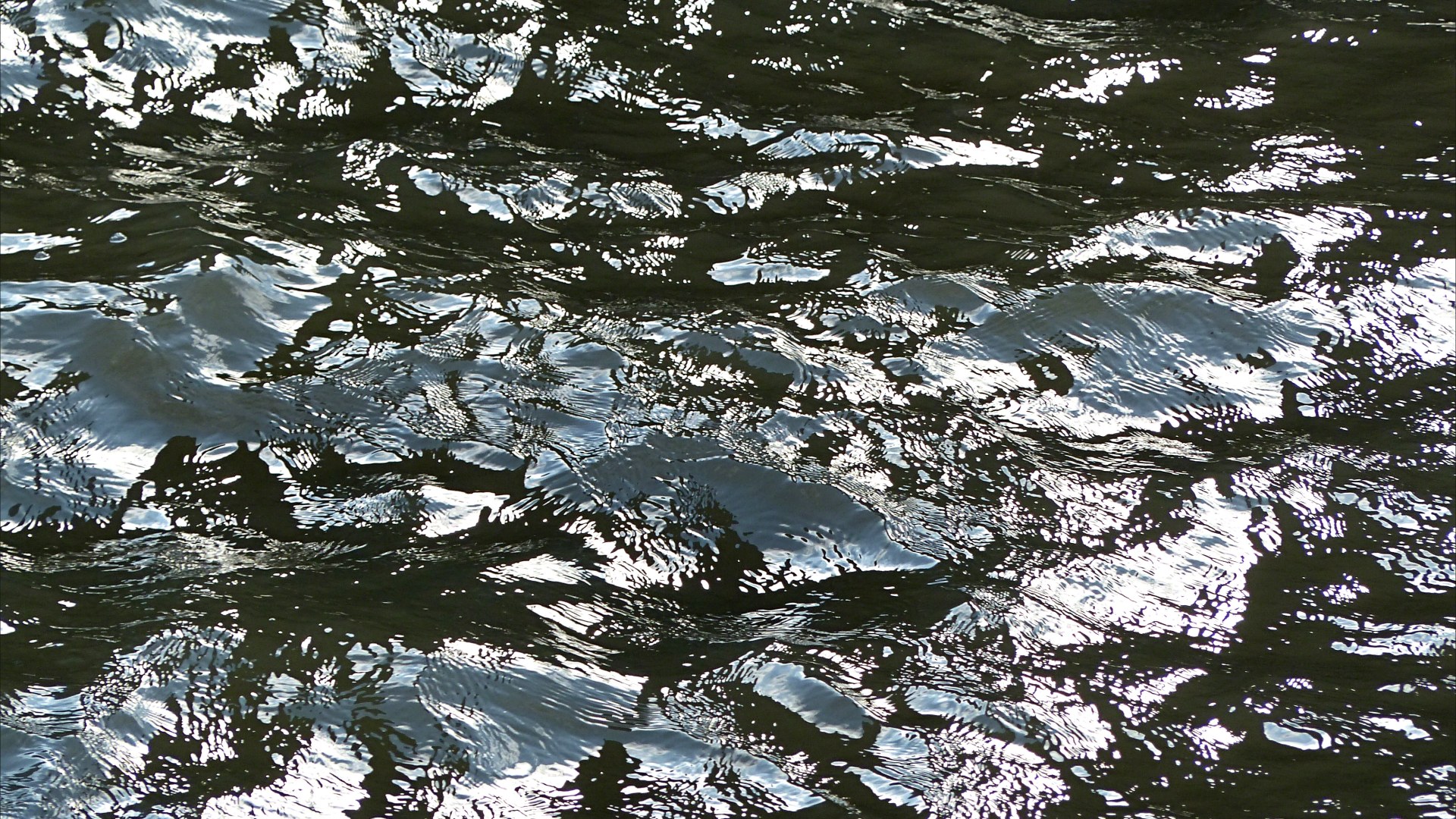Abstract patterns of light reflected on the surface of flowing water