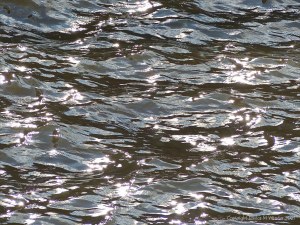 Abstract patterns of light reflected on the surface of flowing water