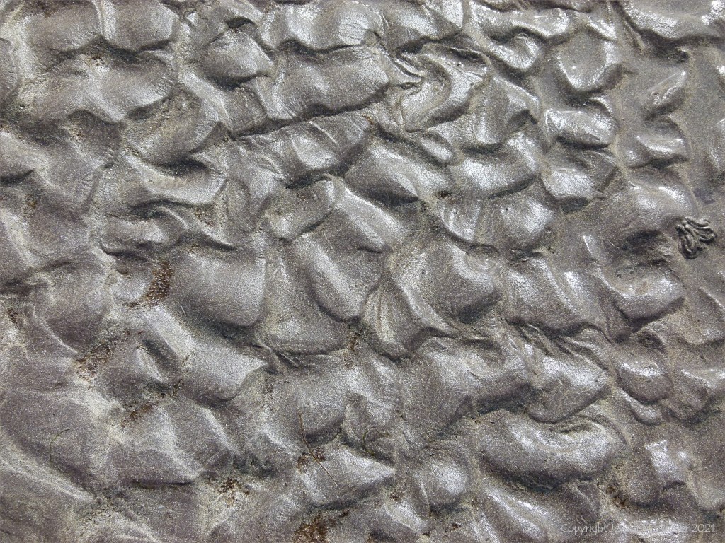 Ripple texture patterns in sand on the seashore