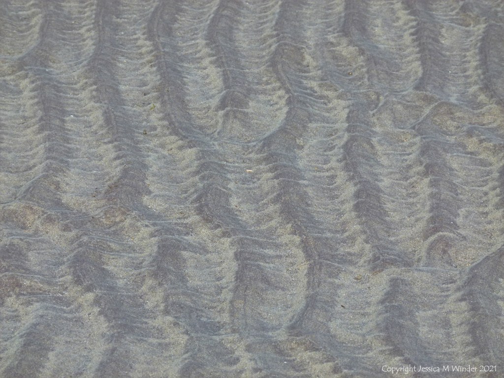 Natural sand ripples left by the tide on the beach