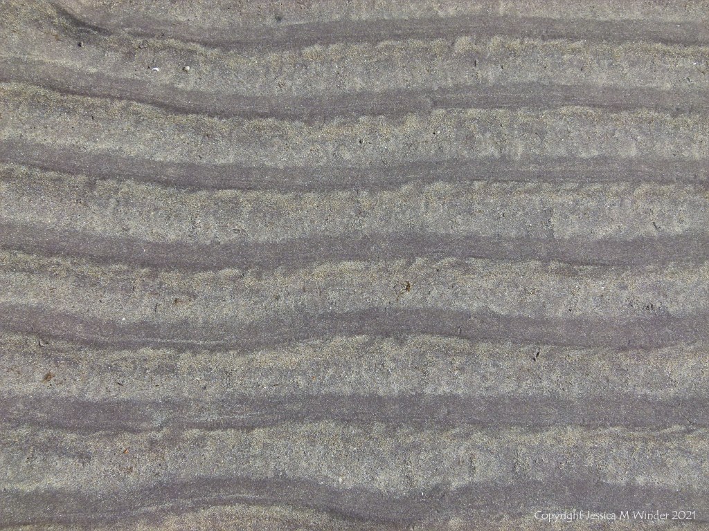 Natural sand ripples left by the tide on the beach