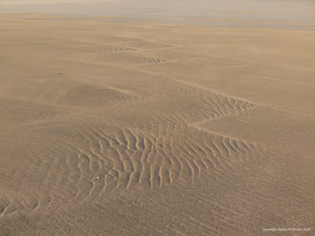 Natural abstract ripple patterns in the sand on a beach