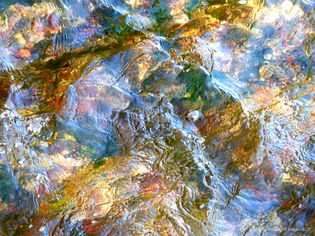 Close-up of water surface texture and colour in a river