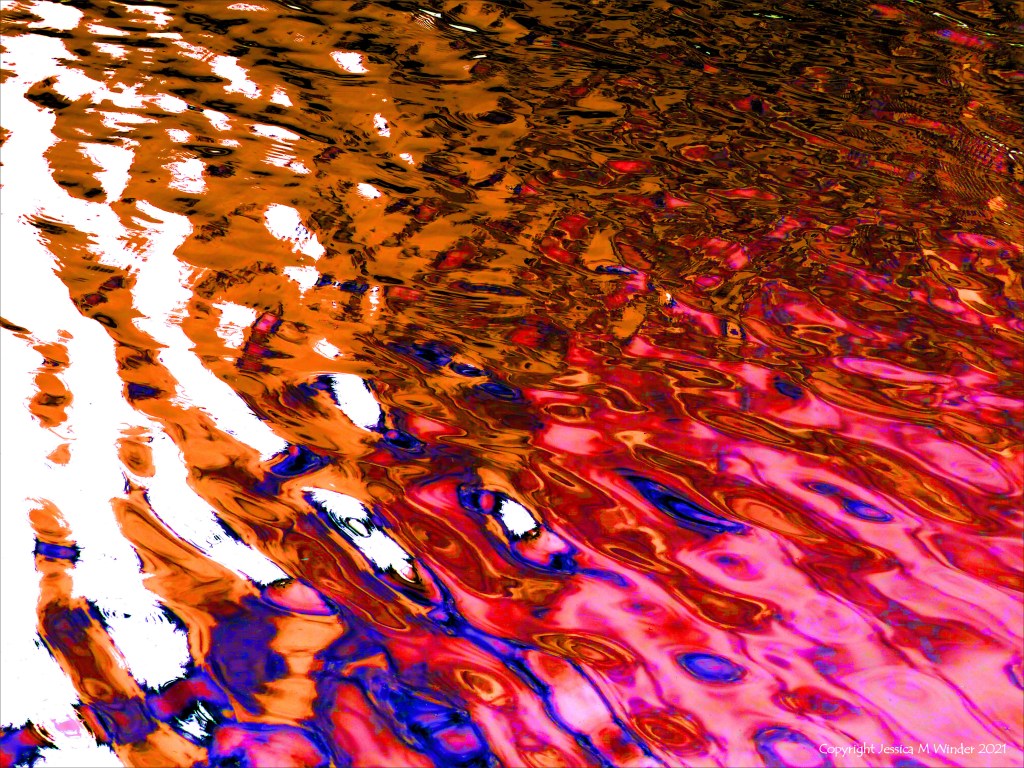 Abstract natural patterns based on water surface reflections