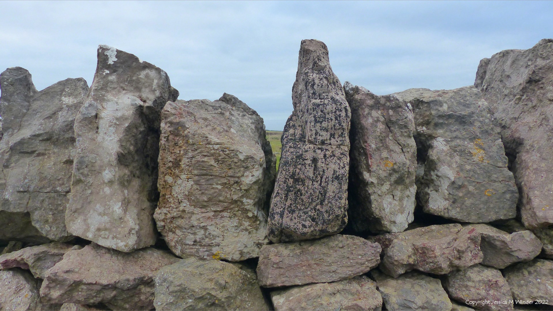 Rocks in a Welsh dry stone wall