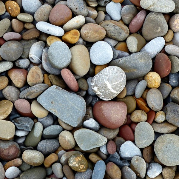 Pebbles on the beach close-up.