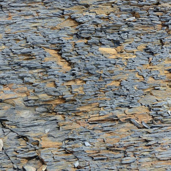 Rock texture, colour, and pattern in eroding Silurian mudstone
