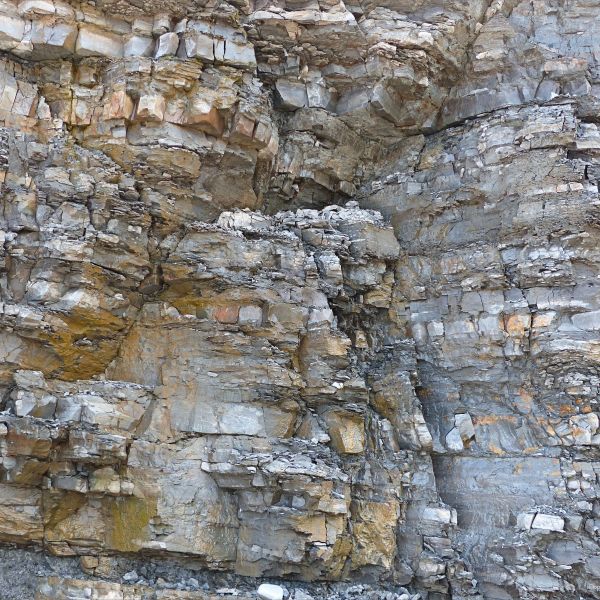 Natural pattern and texture in outcropping sedimentary rock strata