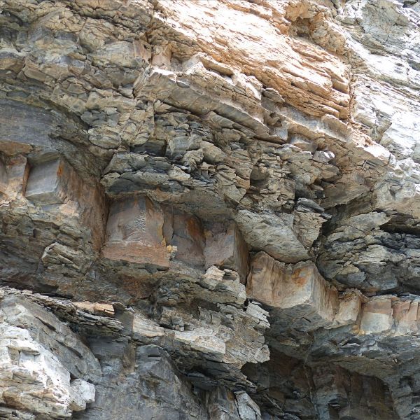 Natural rock pattern and texture in sedimentary Silurian strata