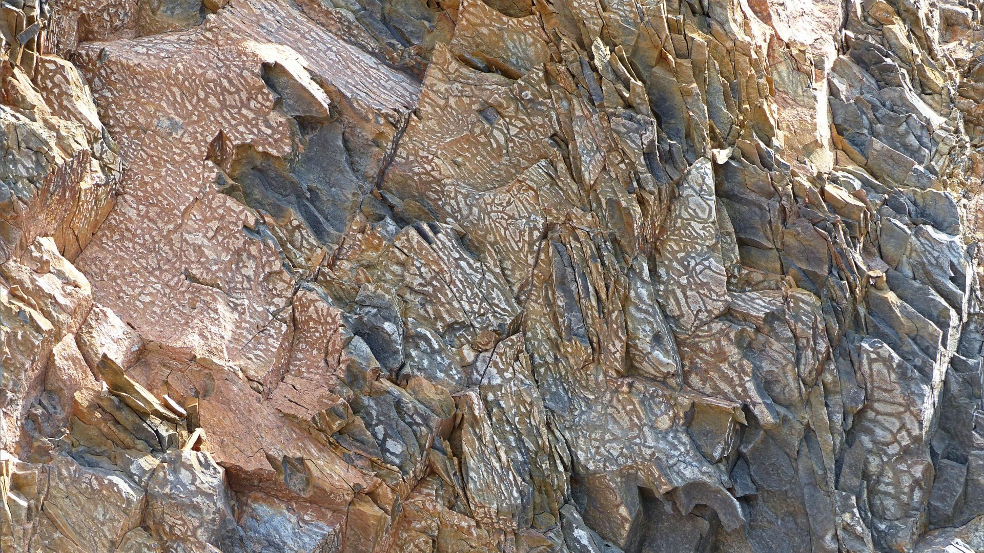 Natural rock pattern and texture in sedimentary Silurian strata