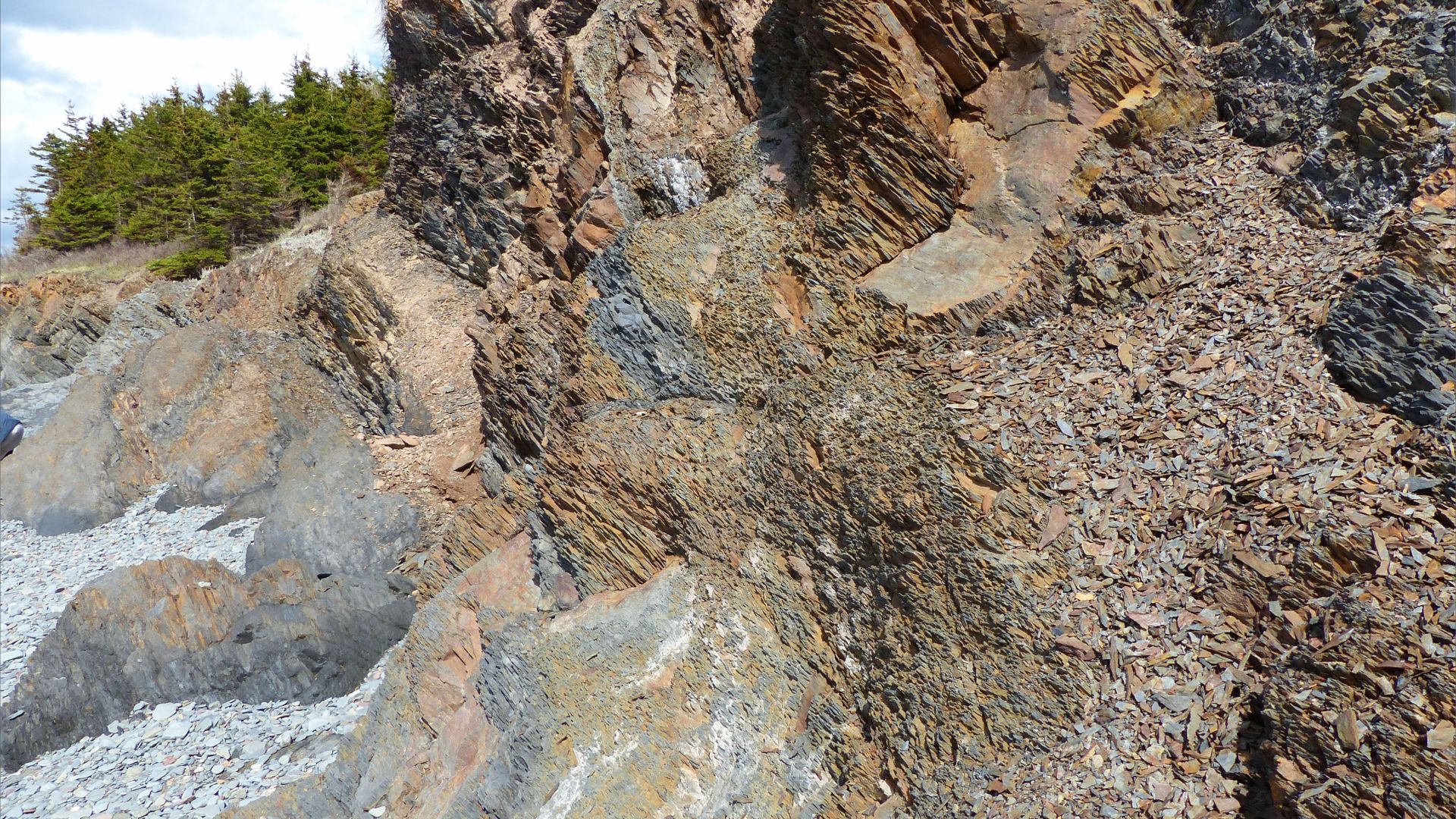 Natural rock pattern and texture in sedimentary Silurian strata