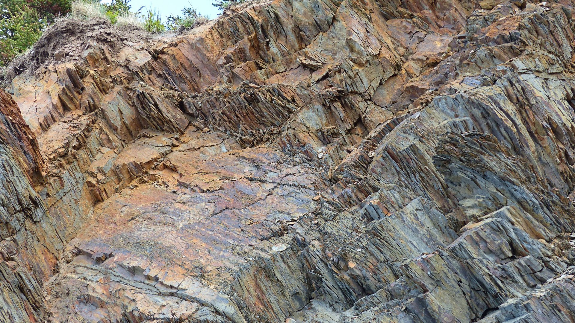 Natural rock pattern and texture in sedimentary Silurian strata