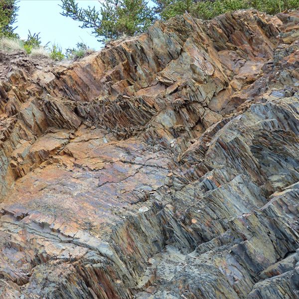Natural rock pattern and texture in sedimentary Silurian strata