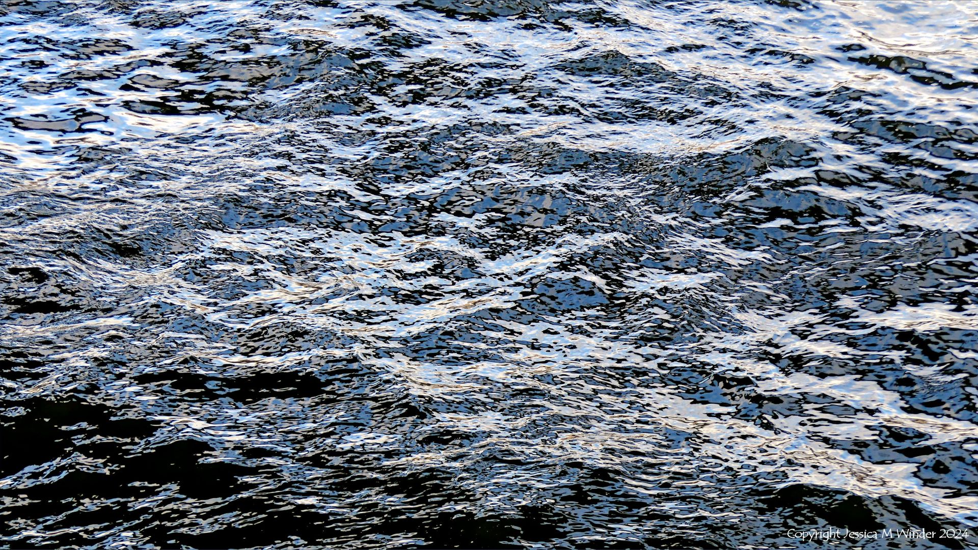 Natural abstract patterns of flow and reflection on the River Thames