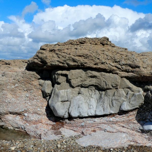 Detail of Triassic conglomerate at Ogmore-by-Sea on the Glamorgan Heritage Coast in South Wales